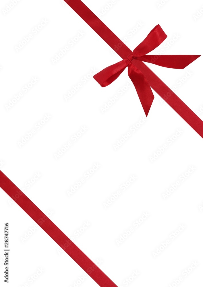 red ribbon from bow red ribbon from bow