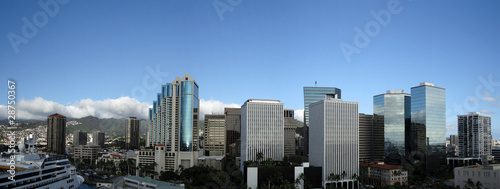 Downtown Honolulu Skyline along Nimitz Highway