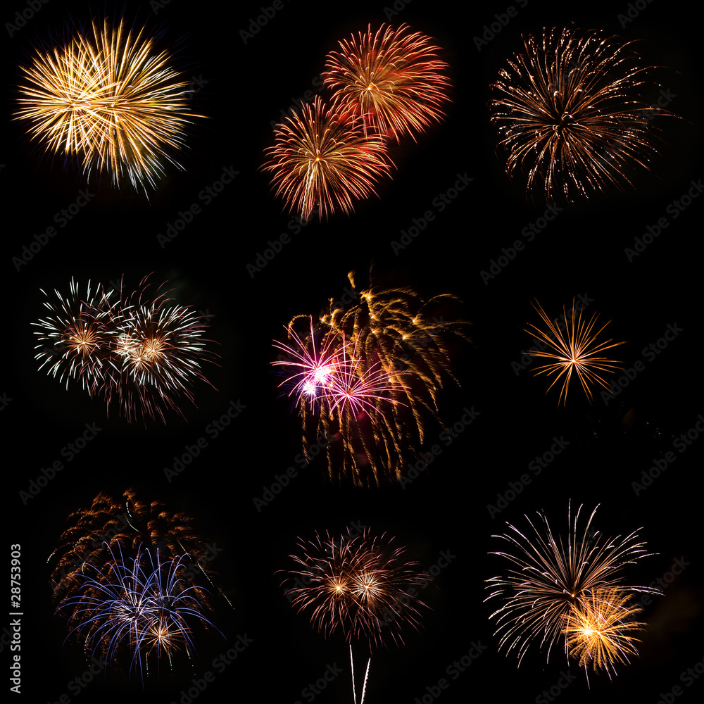 Long Exposure of Fireworks Against a Black Sky Long Exposure of Fireworks Against a Black Sky