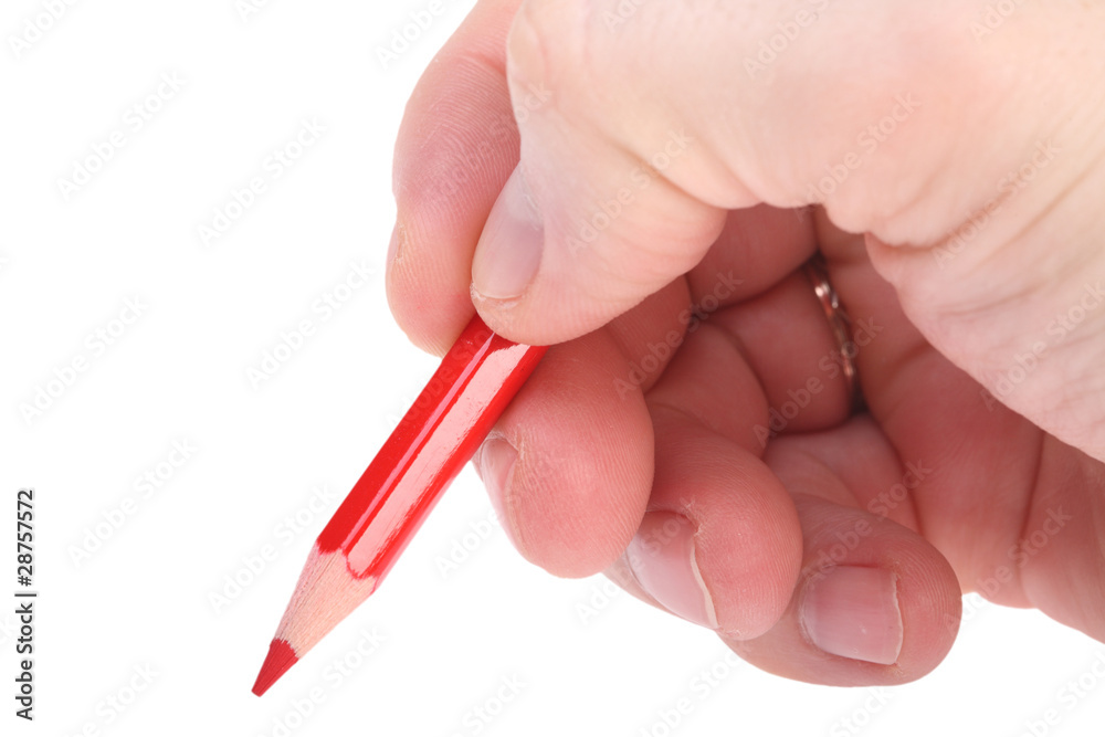 red pencil in hand red pencil in hand