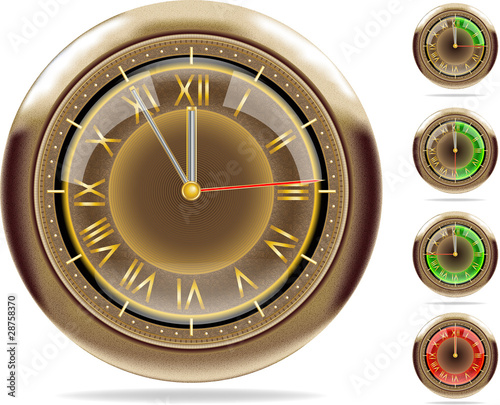 5 (or 1) minute till 12. Bronze clocks set #2 | Vector.ai 10