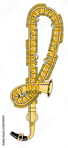 Saxophone-Style Musical Alphabet Letter A