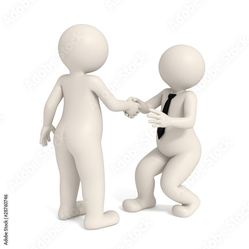 3d business men - Intimidating handshake