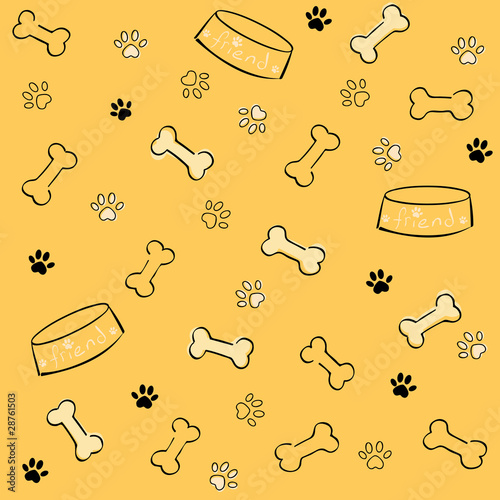 paw and bones textile pattern