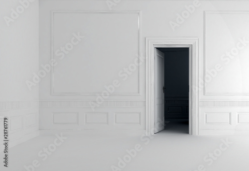 white wall with door