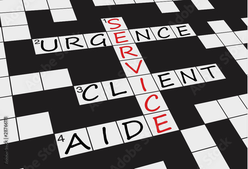 Grille Mots Croisés "SERVICE" (clients clientèle aide contact)