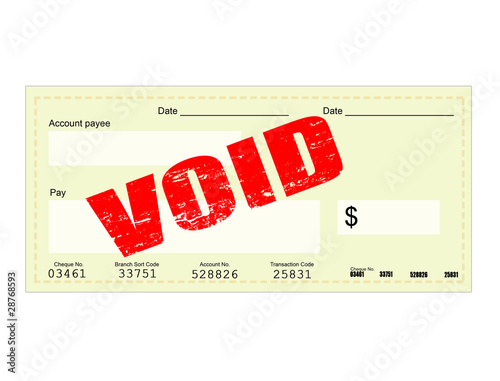 Blank Check and Void stamp