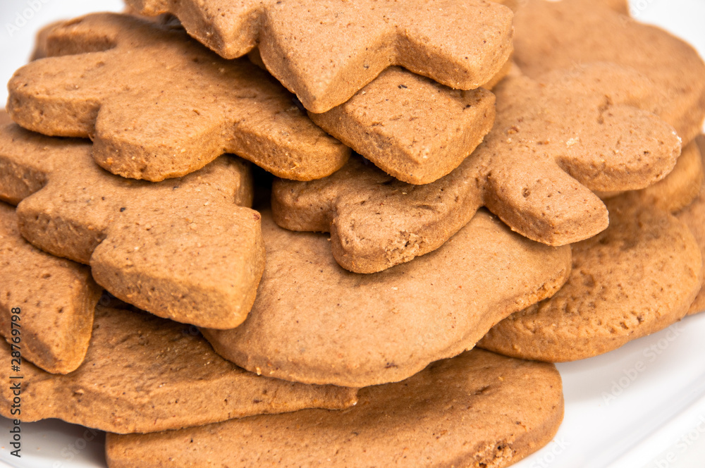 Closeup on homemade gingerbread cookies Closeup on homemade gingerbread cookies