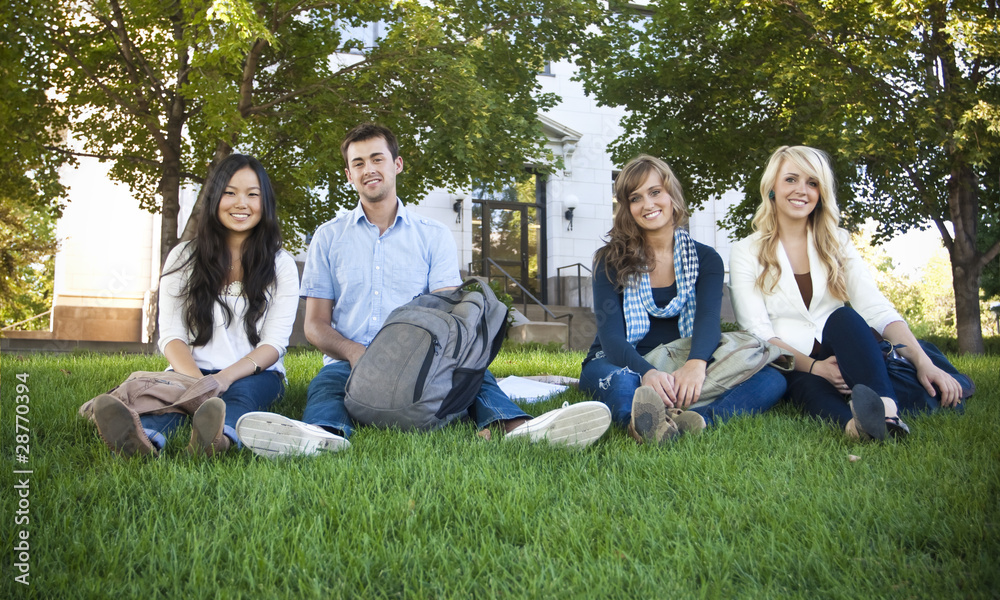 Smiling Group of College Students Smiling Group of College Students