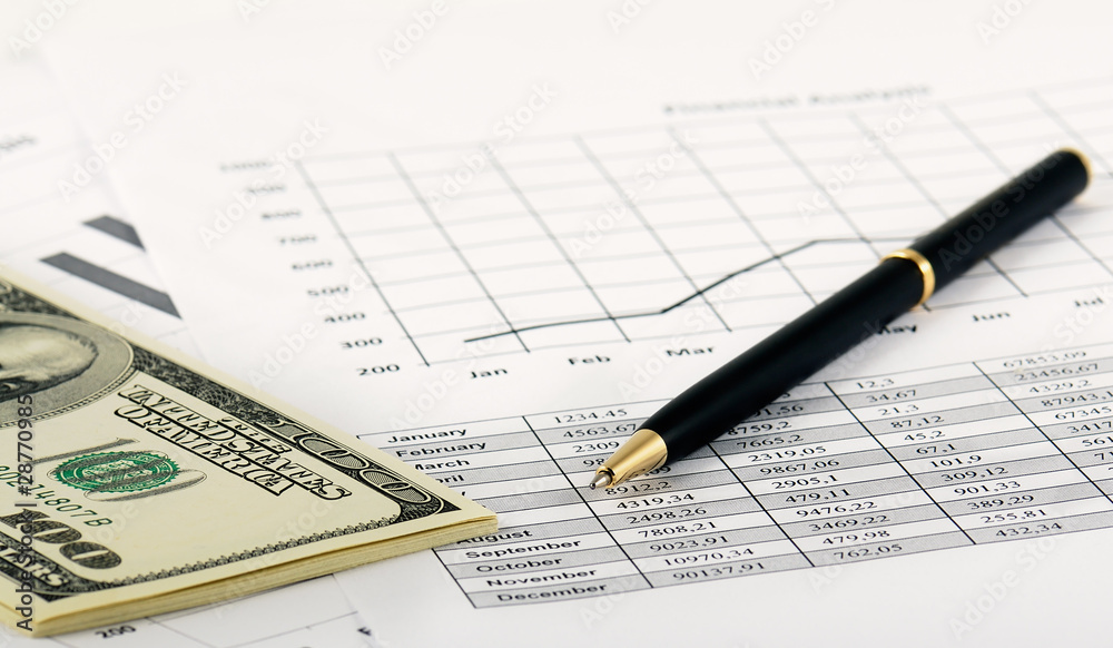 Stock Chart And Money Stock Chart And Money