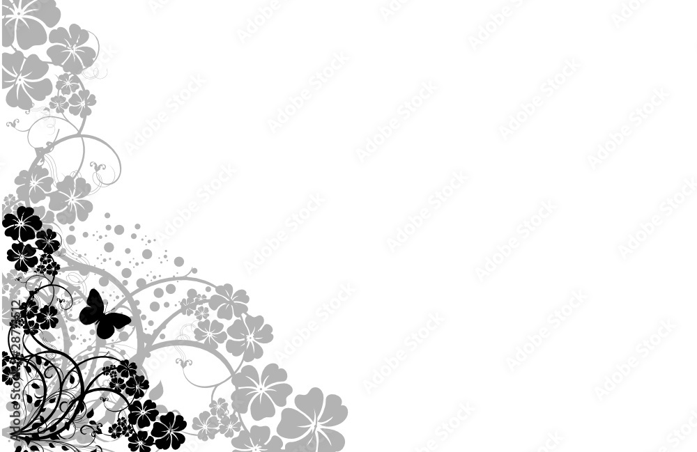 coin floral noir et gris coin floral noir et gris