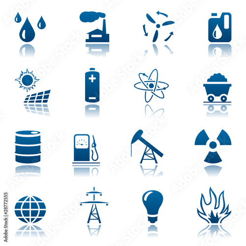 Energy and resource icon set