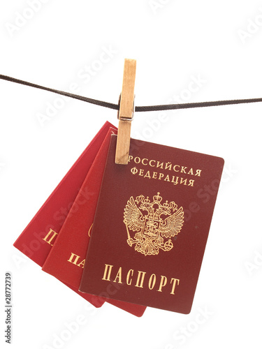 The passport and clothespins photo