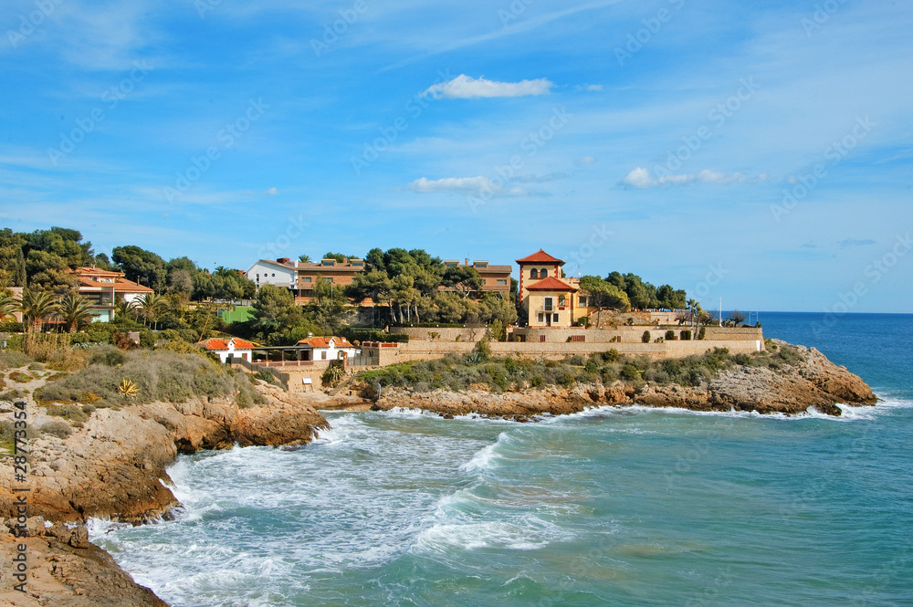 a view of the coastline in Tarragona, Spain