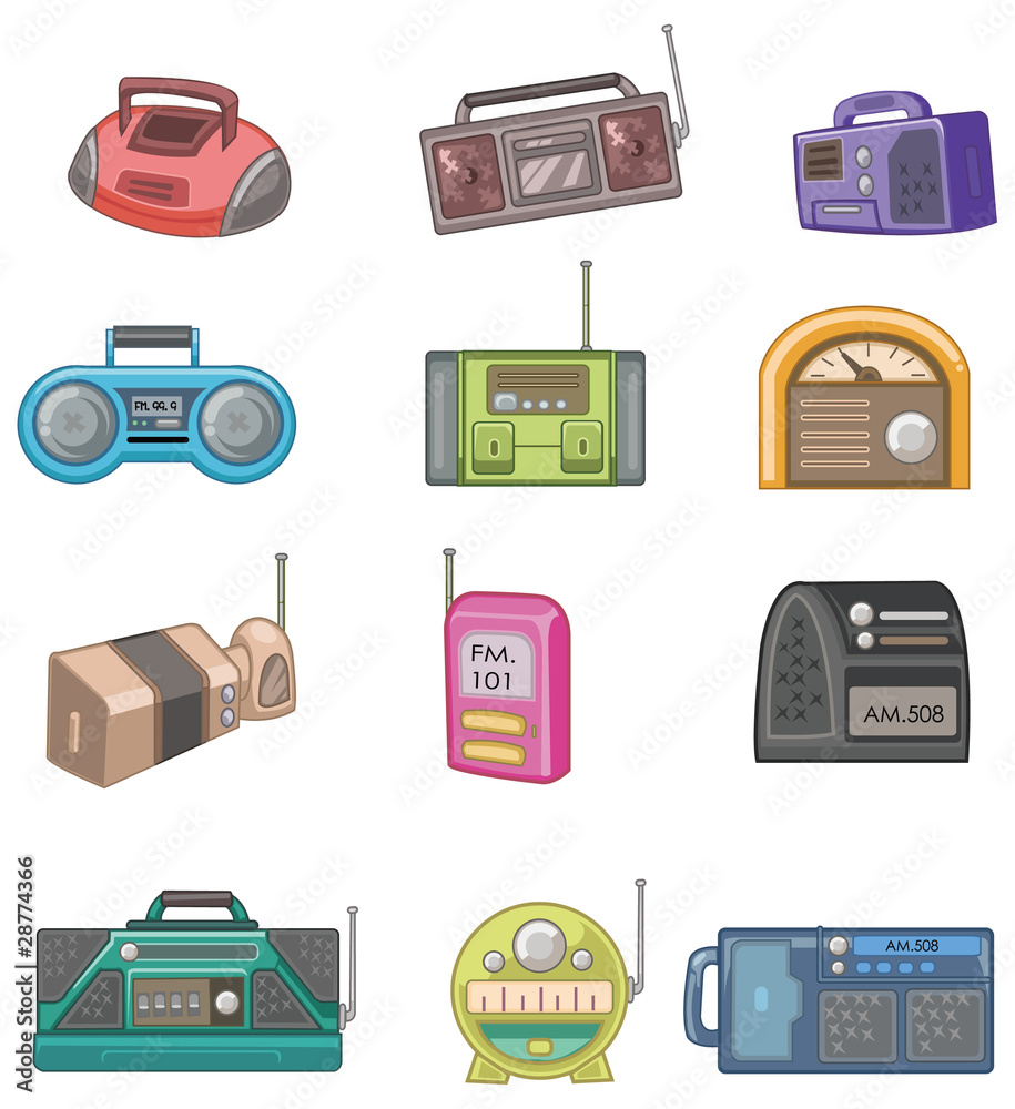 cartoon radio icon cartoon radio icon