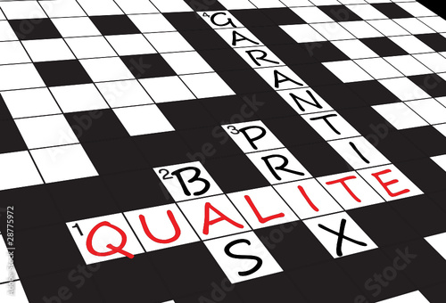 Grille Mots Croisés "QUALITE" (service garantie qualité prix)