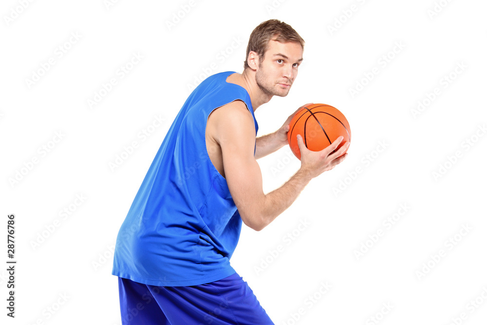Portrait of a basketball player posing