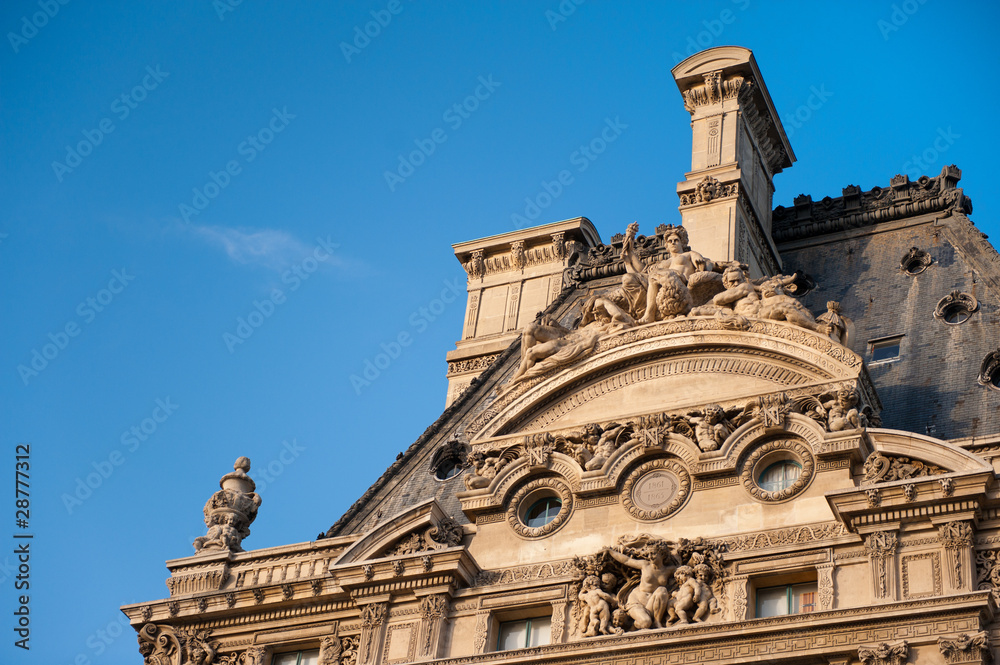 Detail building Louvre in Paris