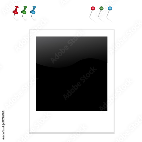 Polaroid mit Pinnadeln