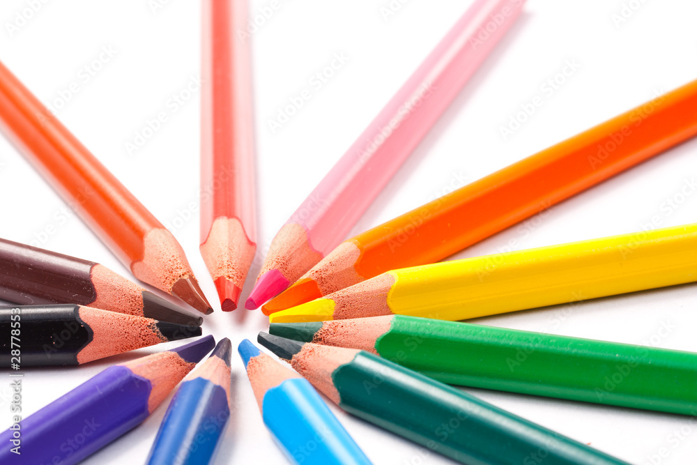 Triangular color pencils circle Triangular color pencils circle