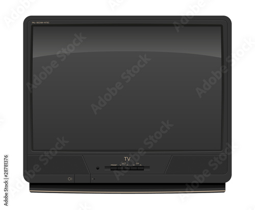 Old Japan tv set. Realistic vector illustration.