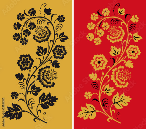 Pattern in style hohloma national creativity