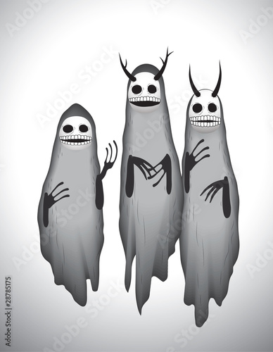 Unpleasant ghosts with dead eyes