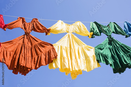Dresses Hanging on a Clothesline