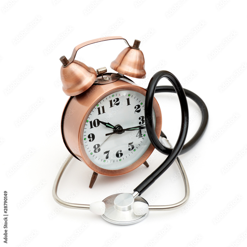 Stethoscope and clock Stethoscope and clock