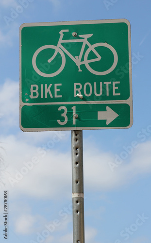 Strassenschild bike route