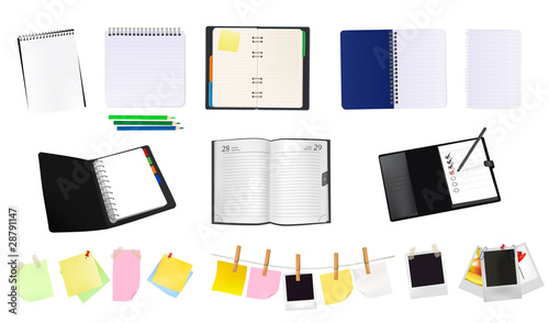 Some office supplies. Vector.