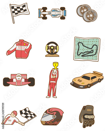 cartoon f1 car icon photo