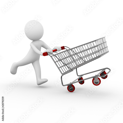 Obraz na płótnie Shopping trolley cart w salonie