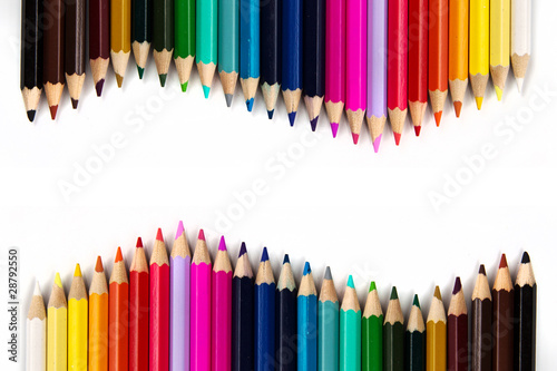 Colored pencils isolated in white