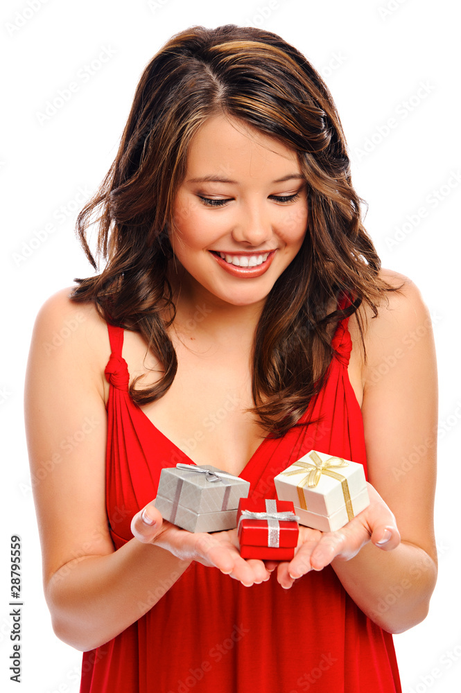 Attractive young woman with valentines presents Attractive young woman with valentines presents