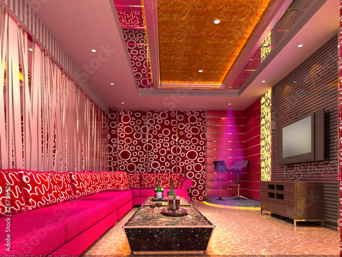 3D club room, hall