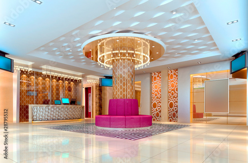 3D club corridor, hall