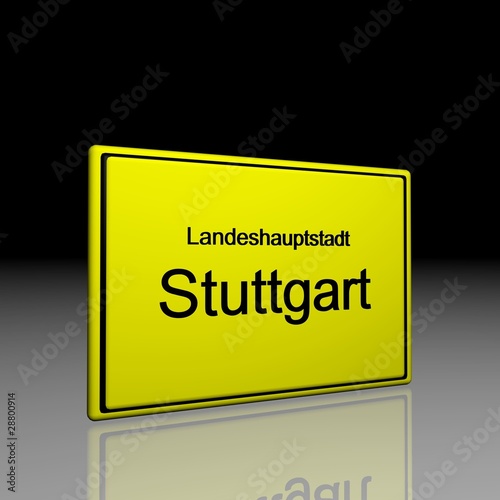 3D Ortsschild Landeshauptstadt Stuttgart