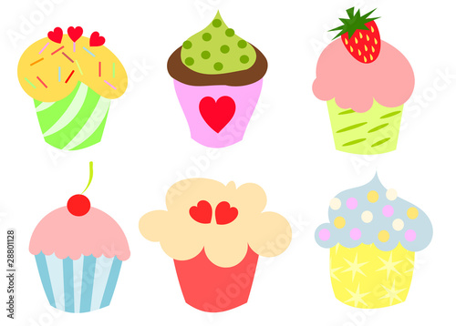 Colorful cute cupcakes