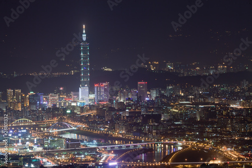 Night scenes of the Taipei city, Taiwan