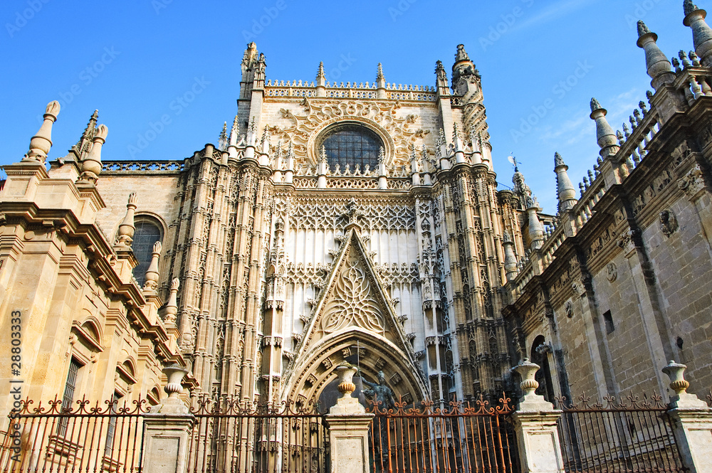 lateral entrance to the Seville Cathedral, in Seville, Spain