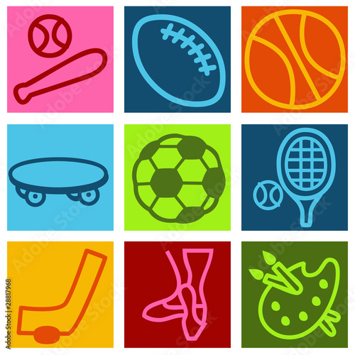 Pictogrammes sports multicolore