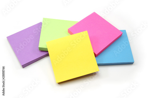 An array of sticky note pads