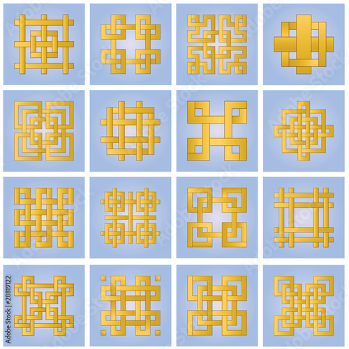 Set of ornamental elements for design