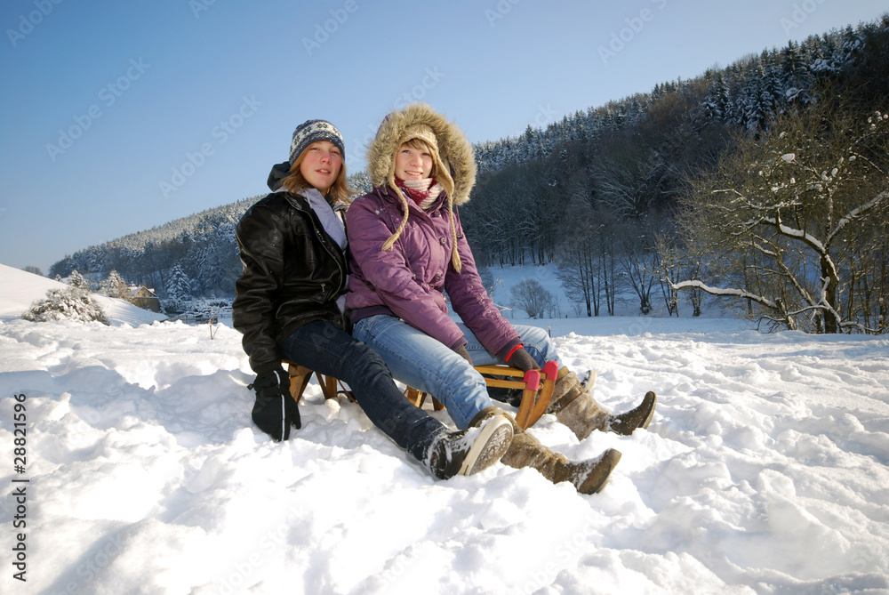 Obraz premium Schlitten fahren