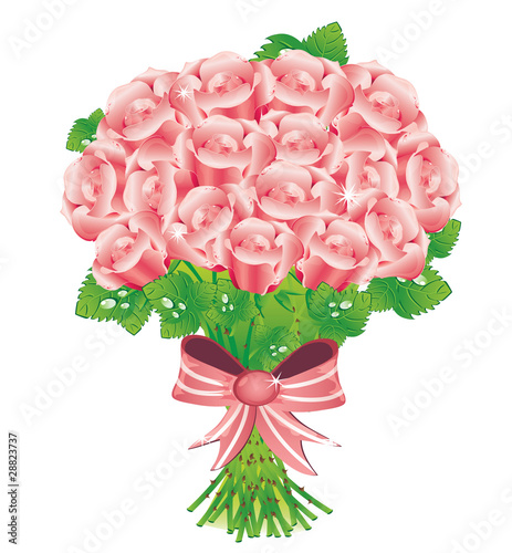 bouquet of pink roses photo