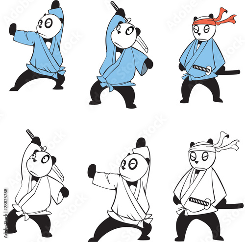 Fototapeta Naklejka Na Ścianę i Meble -  panda vector set 2