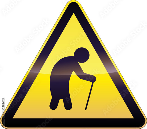 Yellow Aging People Warning Sign