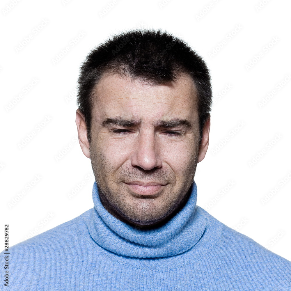 Obraz premium man portrait crying sad depression