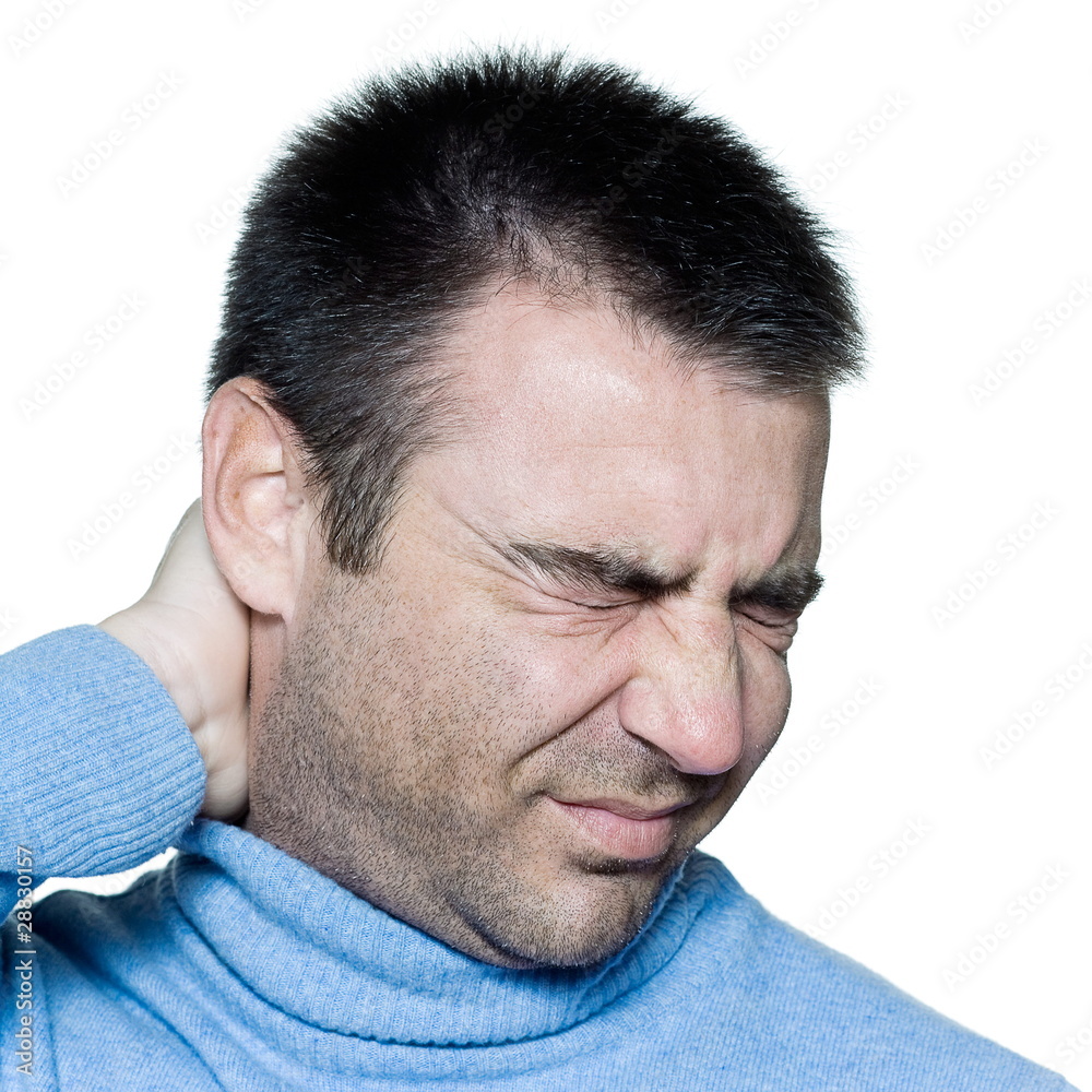 Fototapeta premium man portrait neckache backache